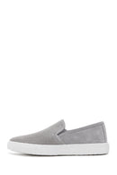 Men's Gray Suede Leather Sports Loafer | Derimod