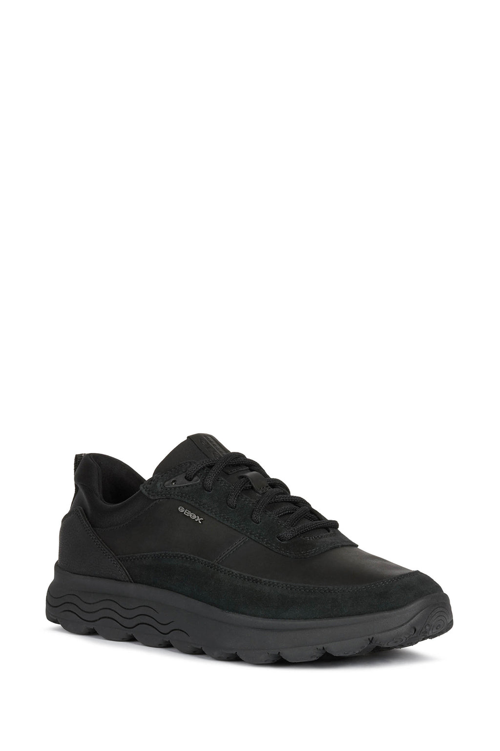 Geox Erkek Siyah Spherica Bağcıklı Deri Sneaker