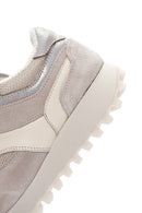 Women's Beige Thick Soled Leather Sneaker | Derimod