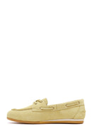 Women's Yellow Lace-up Suede Leather Shoes | Derimod