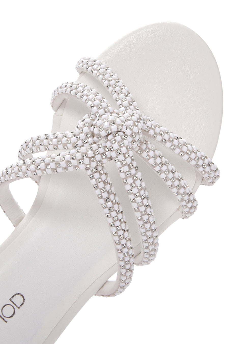 Women's White Stone Slippers