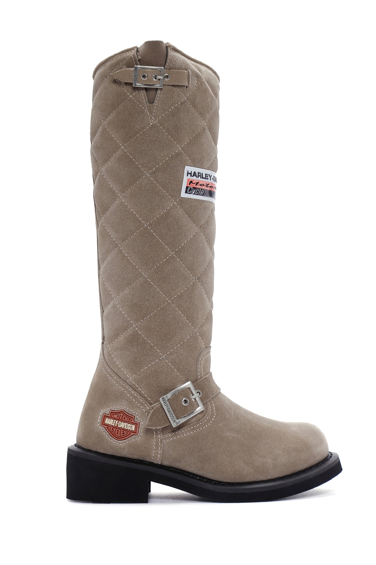 Harley Davidson Women's Beige Laconia Hi Zipper Leather Boots 025G100074 | Derimod