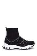 Women's Black Stone High Top Sneaker | Derimod