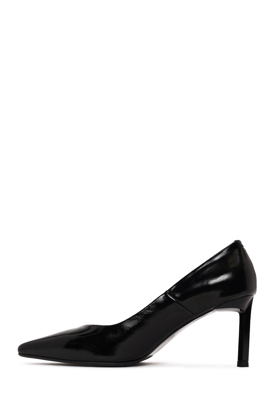 Woman Black Thin-Heeled Patent Leather Leather Stiletto