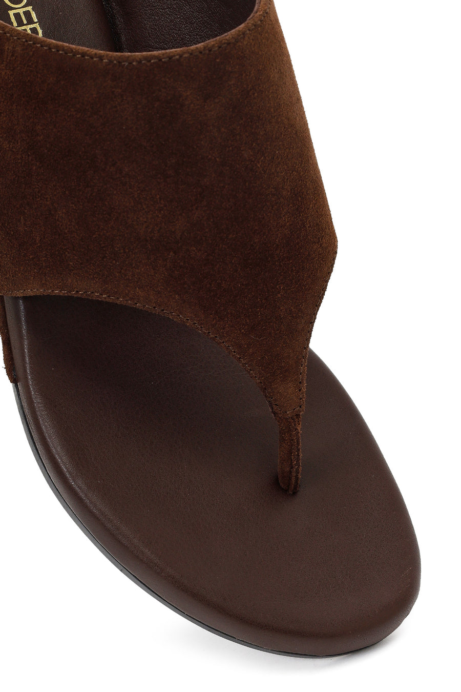 Women's Brown Platform Suede Leather Slippers