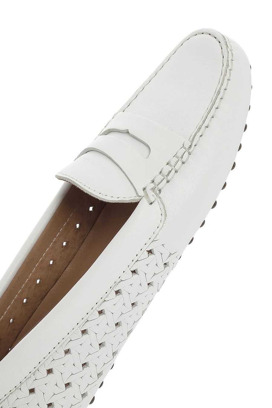 Women's White Leather Loafer