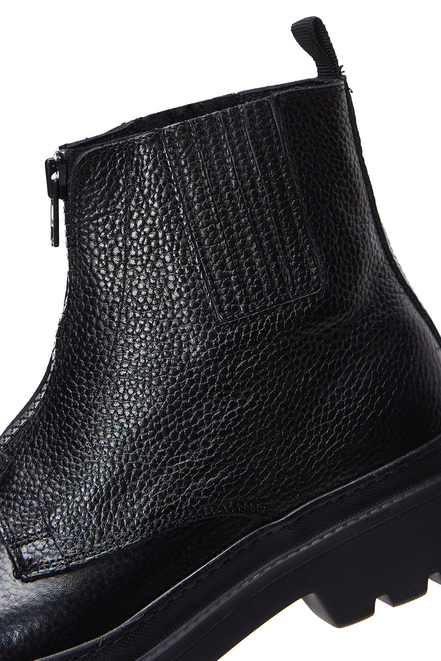 Men's Black Zippered Leather Casual Boots