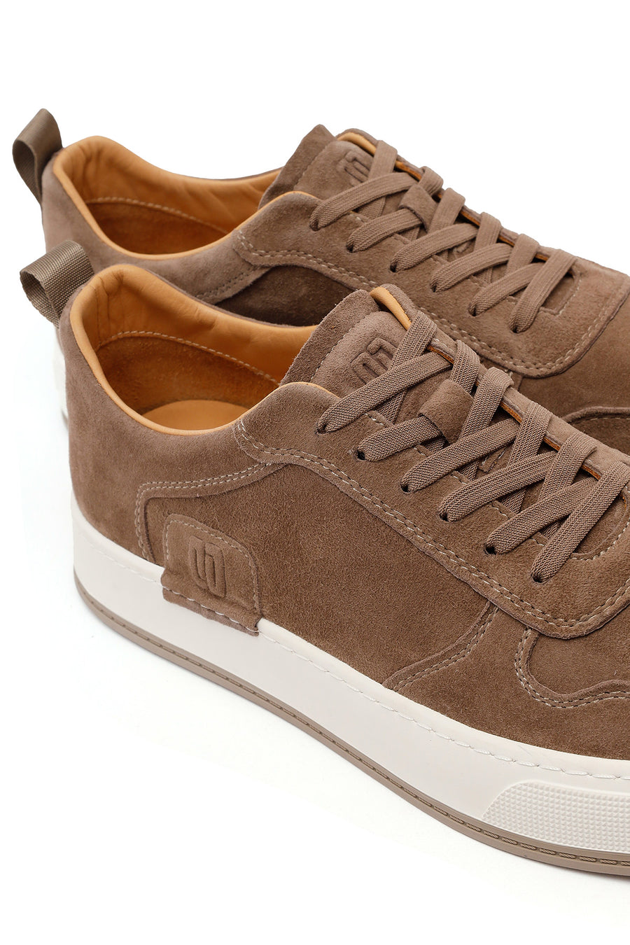 Erkek Vizon Bağcıklı Kalın Tabanlı Süet Deri Sneaker