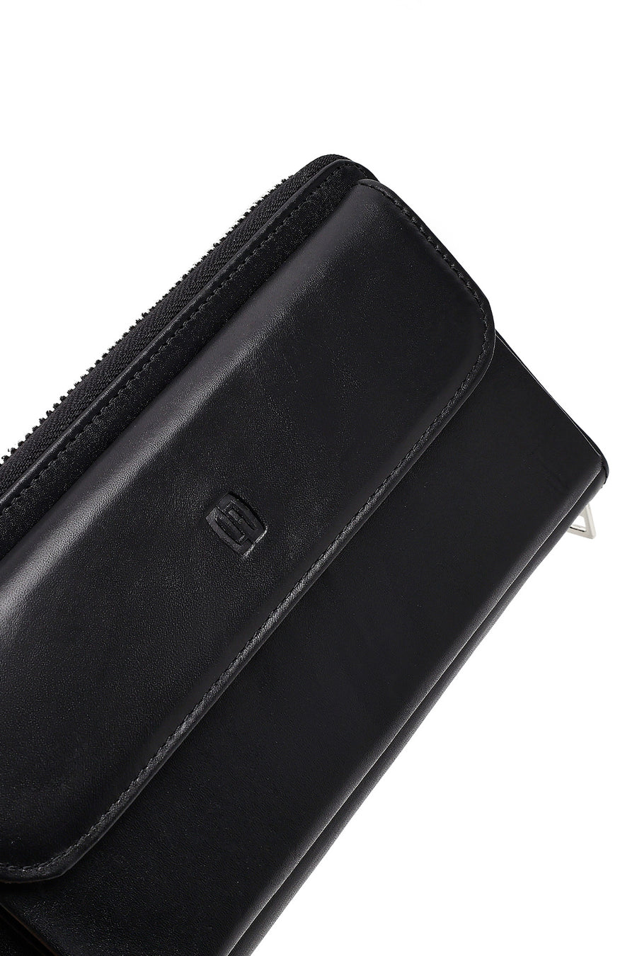 Men's Black Leather Mini Handbag
