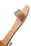 Women's Gold Stone Flat Sandals | Derimod