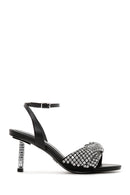 Women's Black Stone Thin Heeled Sandals | Derimod