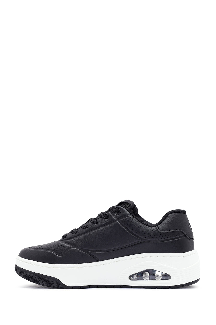 Skechers Men's Black Uno Court Lace-Up Chunky Sole Sneakers