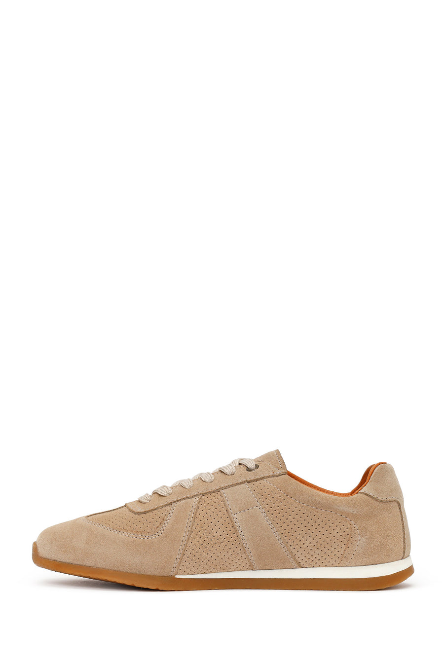 Male Beige Lace-up Suede Leather Sneaker