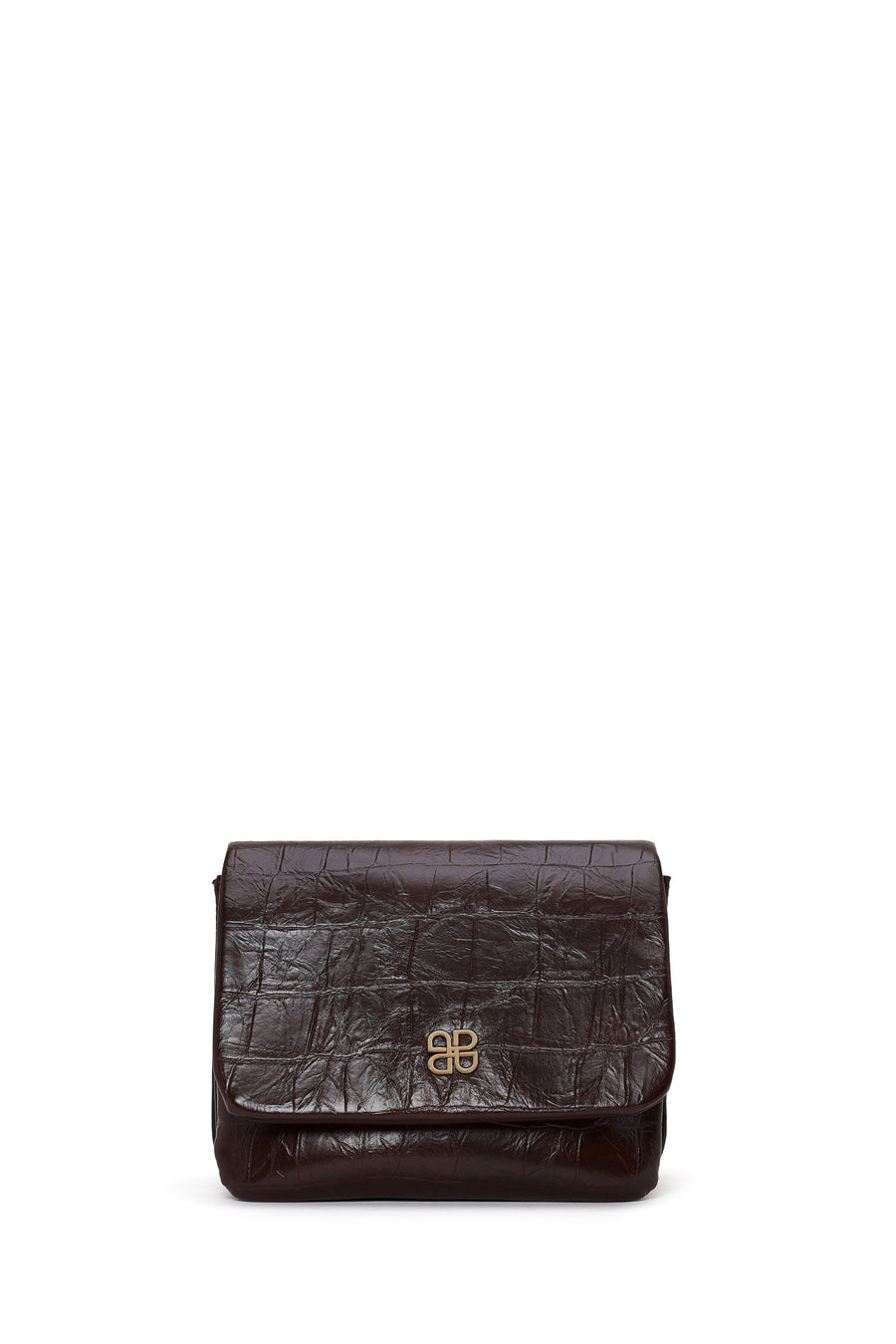 Woman Burgundy Croc-Embossed Crossbody Bag