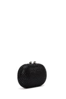 Women's Black Stone Long Strap Mini Clutch Bag | Derimod