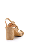 Women's Suede Heeled Sandals | Derimod