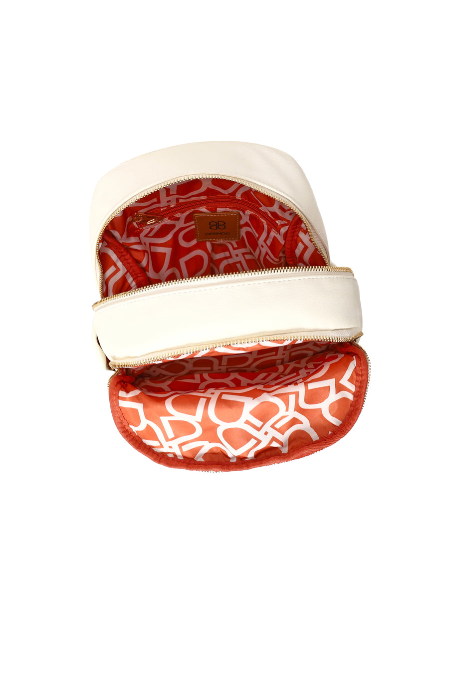 Woman Cream Printed Backpack