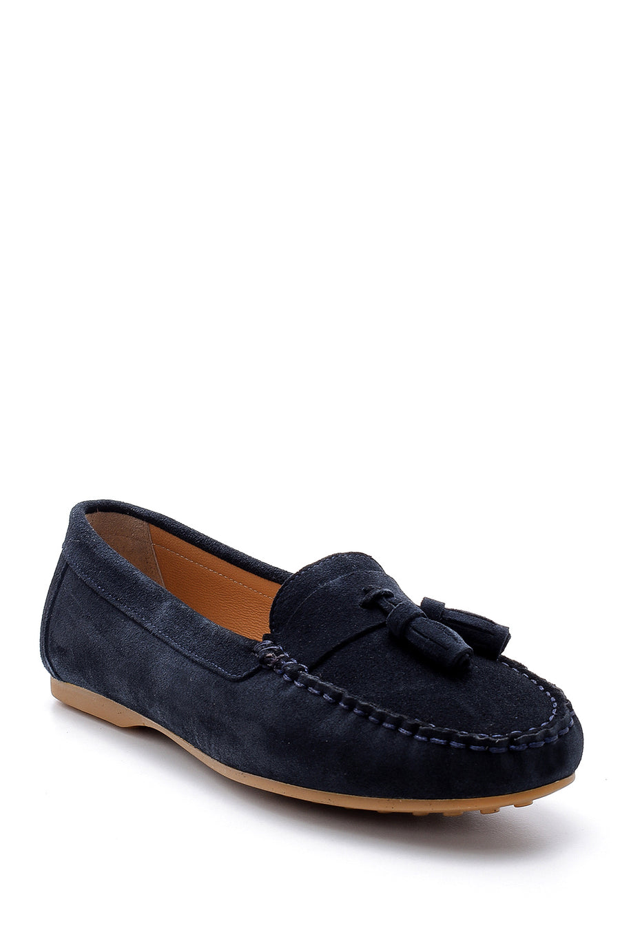 Kadın Süet Püskül Detaylı Loafer