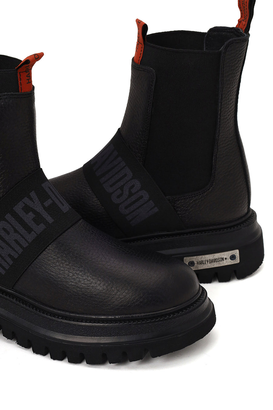 Harley Davidson Woman Gray Nefud Thick-Sole Leather Chelsea Boots