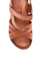 Women's Tan Leather Comfort Sandals | Derimod
