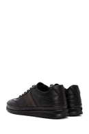 Male Black Lace-Up Thick-Soled Leather Sneaker | Derimod