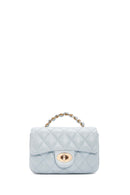 Women's Blue Long Strap Quilted Crossbody Bag | Derimod