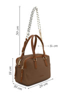 Woman Tan Long Strap Printed Shoulder Bag | Derimod