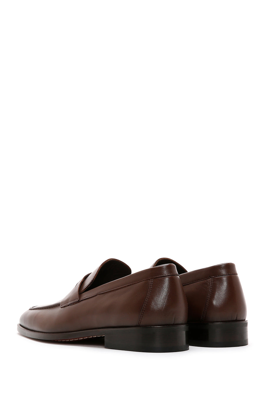 Erkek Kahverengi Deri Klasik Loafer