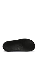 Men's Black Leather Slippers | Derimod