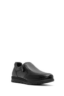 Women's Black Zipper Detailed Leather Comfort Shoes | Derimod