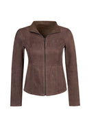 Lucy Woman Gray Double-Sided Leather Suede Jacket | Derimod