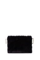 Women's Black Long Strap Plush Clutch Bag | Derimod