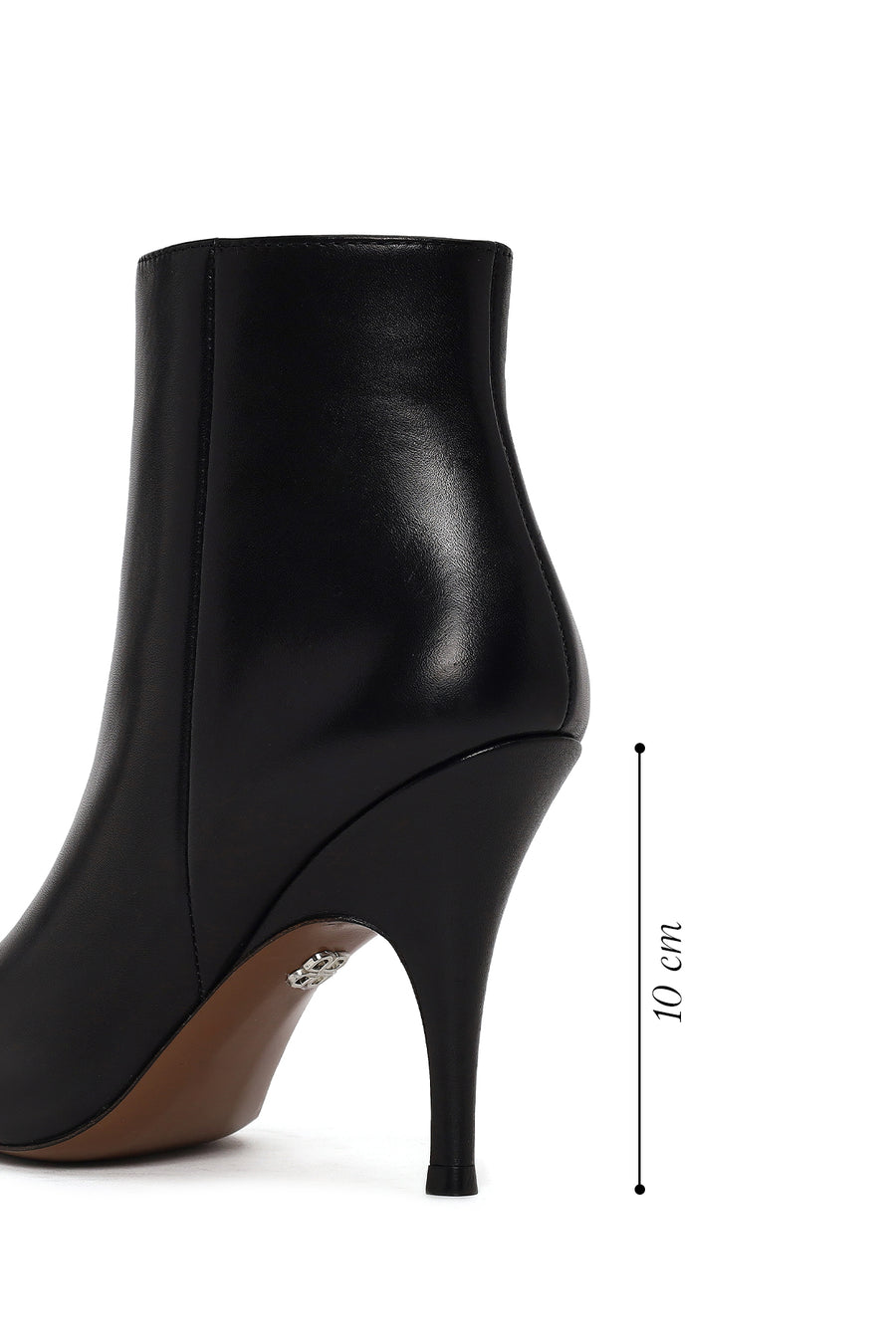 Woman Black Zip Closure Stiletto Heel Leather Boots