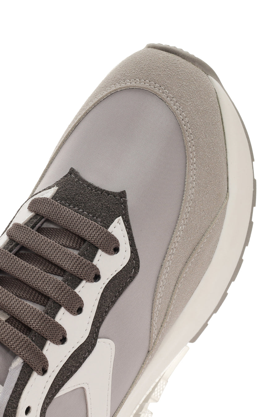 Kadın Gri Bağcıklı Kalın Tabanlı Spor Sneaker