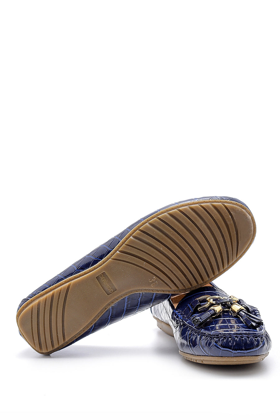 Kadın Kroko Desenli Rugan Loafer