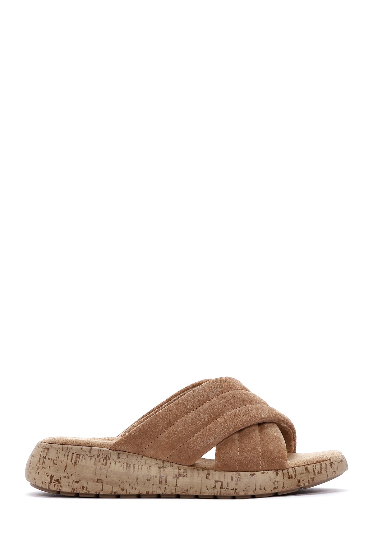 Women's Tan Suede Comfort Slippers 23SFD235010 | Derimod