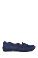 Geox Women's Navy Blue Kosmopolis + Grip Suede Leather Loafer | Derimod