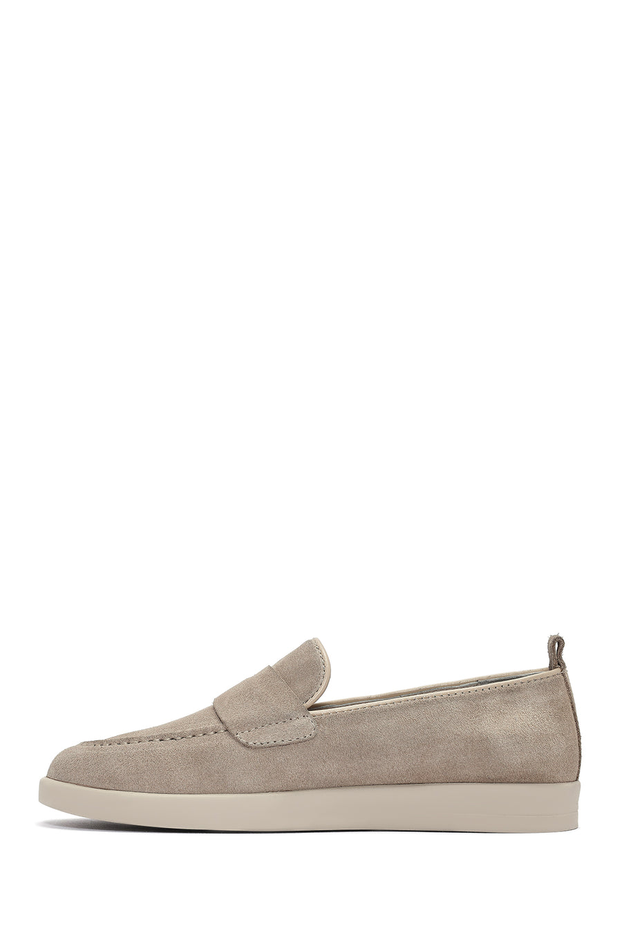 Women's Beige Suede Leather Loafer