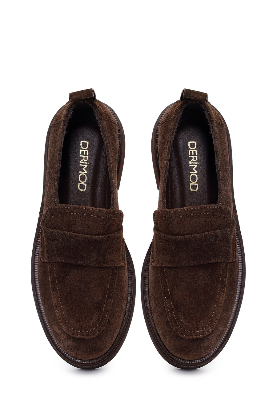 Woman Dark Mink Suede Masculine Loafer