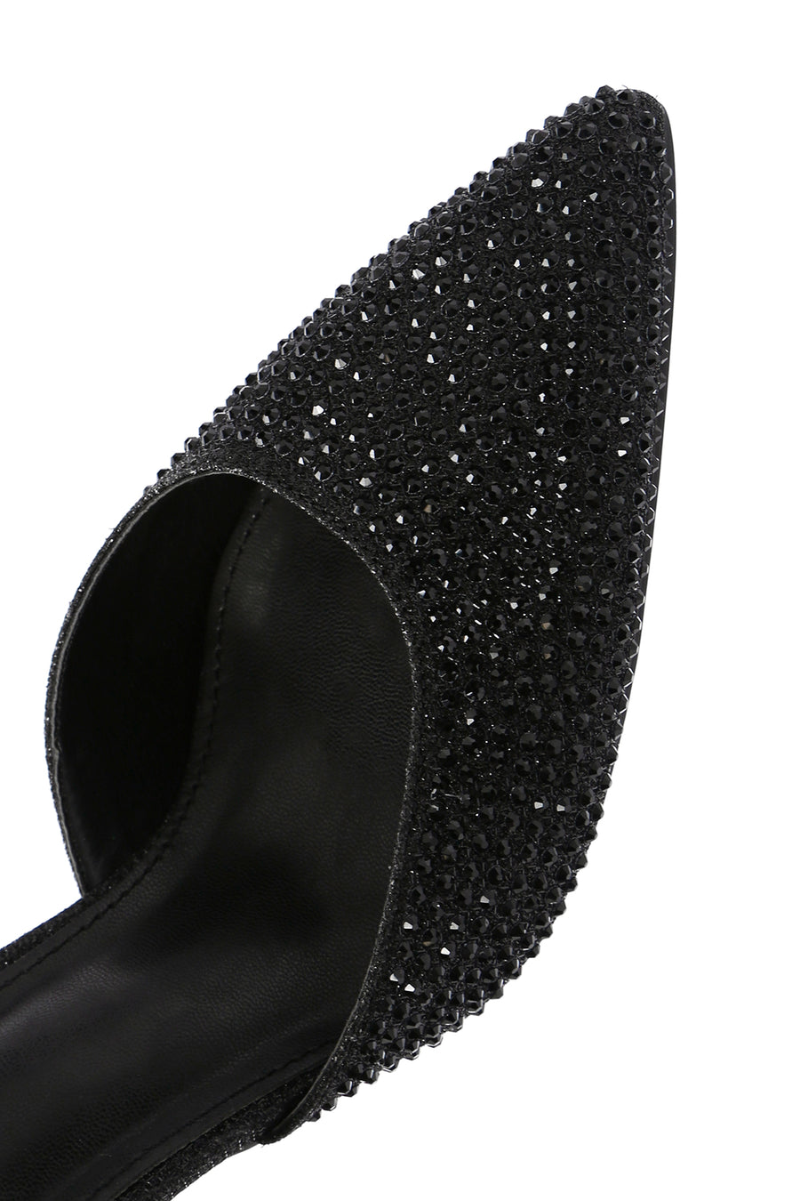 Women's Black Stone Open-Back Heeled Shoes