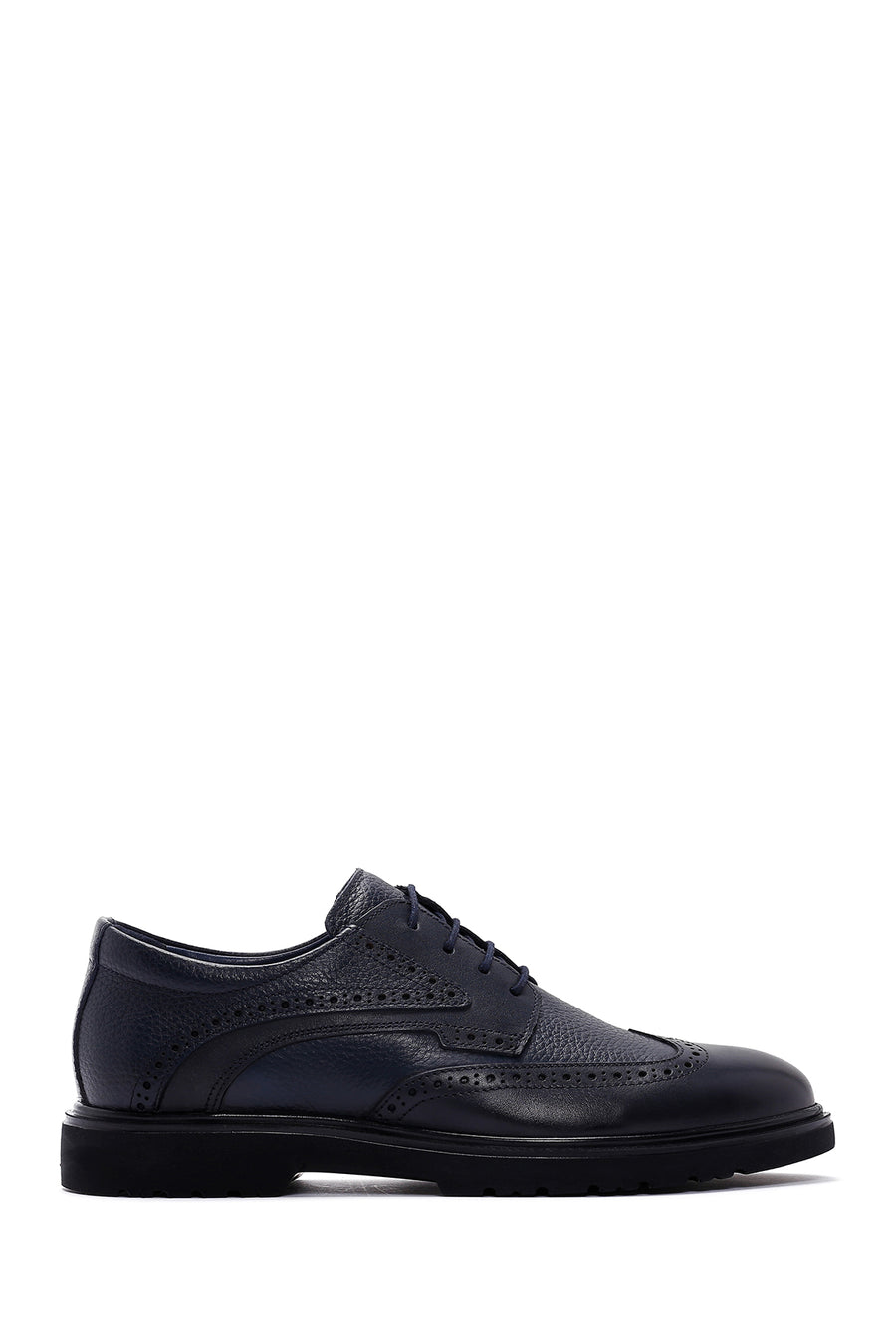 Men's Navy Blue Leather Classic Shoes 23WFD6090FT | Derimod