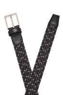 Men's Black Braided Leather Belt | Derimod