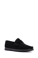 Derimod Fly Erkek Siyah Süet Deri Casual Loafer | Derimod