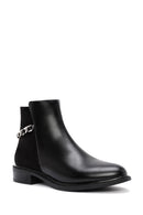 Women's Black Chain Detailed Zipper Boots | Derimod