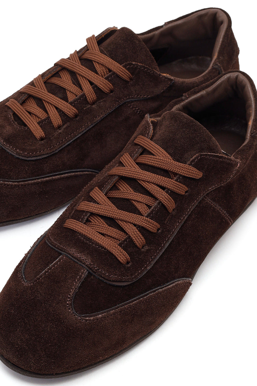Kadın Kahverengi Bağcıklı Süet Deri Sneaker
