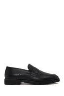 Male Black Leather Classic Loafer | Derimod