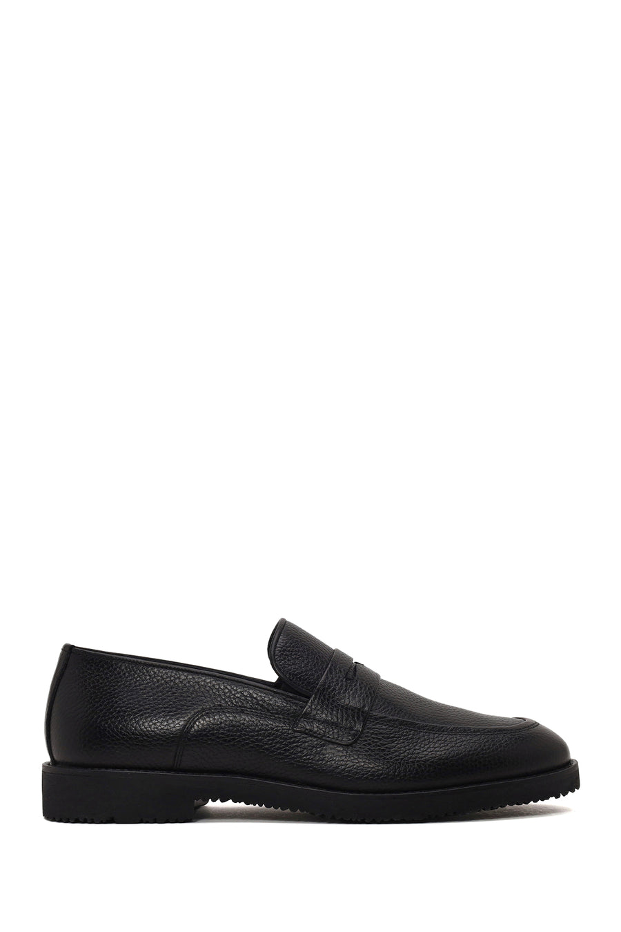 Male Black Leather Classic Loafer WM710024DF | Derimod