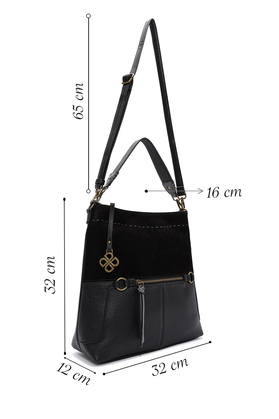 Women's Black Long Strap Shoulder Bag