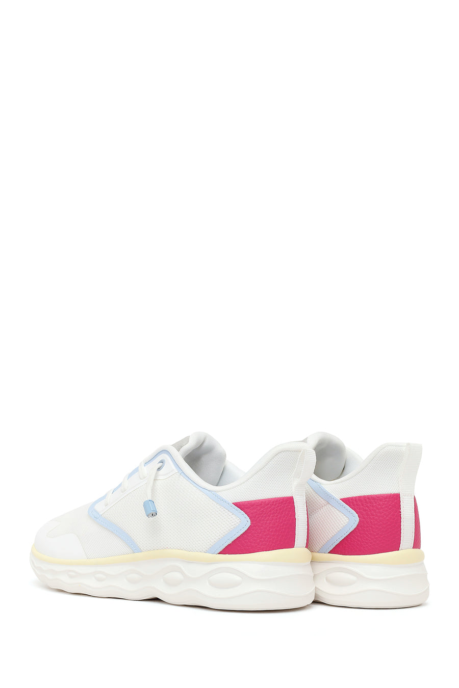 Derimod Zero Woman White Lace-Up Chunky-Soled Fabric Sneakers