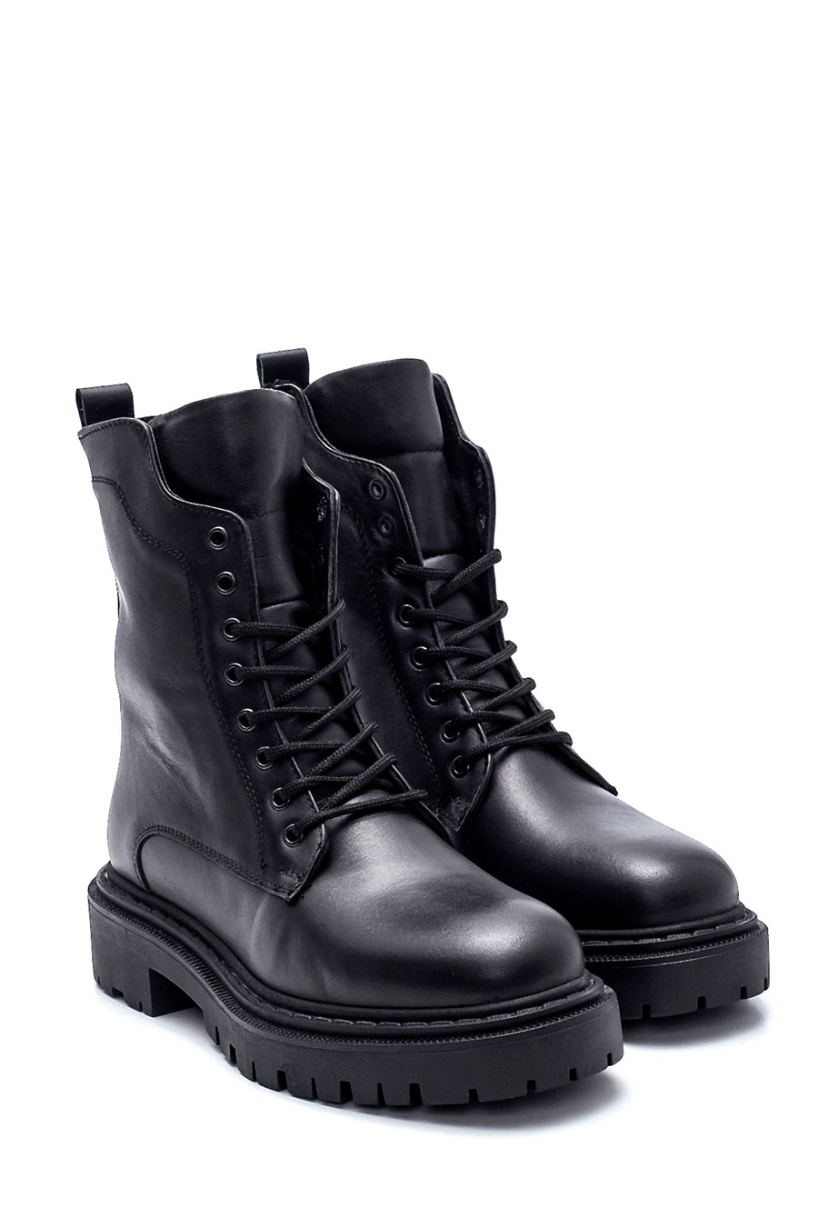 Women's Leather Zippered Boots